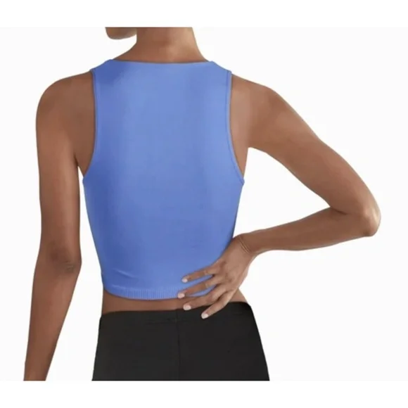 NEW Free People Intimately FP Strapped In Crop Top NWT BRAMI TANK TOP BLUE NWT - Picture 2 of 3